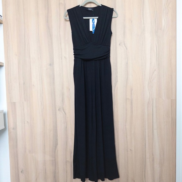 Cider Womens Jumpsuit Size S Black Sleeveless Wide Leg Ribbed Chic Minimalist - Picture 4 of 9